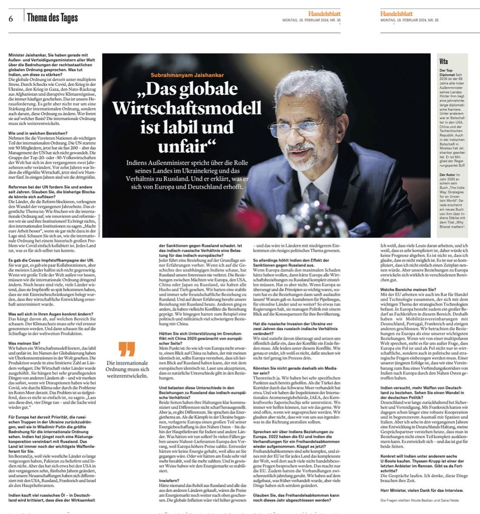 Minister Jaishankar, thank you very much for the interview