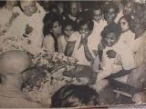 Dr. Ambedkar’s dead body was brought to his residence- Rajgruha in Bombay. From right are Dahivalkar Buwa, Mr. Yashvantrao Ambedkar, Mrs. Savita Ambedkar, Mrs. Thokle, Mr. Sadashivrao Bagaitkar, leader of the Socialist Party. Behind Yashavantrao Ambedkar are Mr. Shankarmama Dhotre (brother of Ramabai) and Mr. H. R. Mahajani, the then editor of Loksatta, Bombay