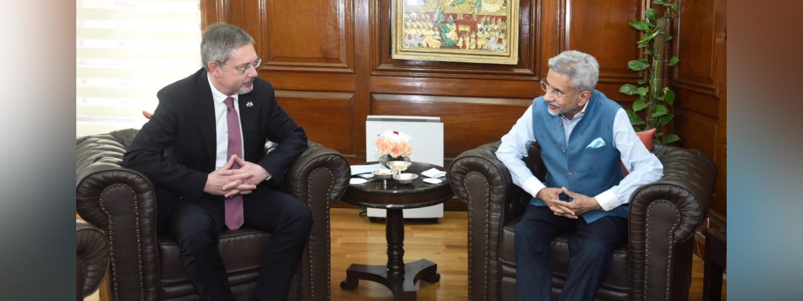 External Affairs Minister, Dr. S. Jaishankar met H. E. Mr. Denis Alipov, Ambassador of Russia to India in New Delhi