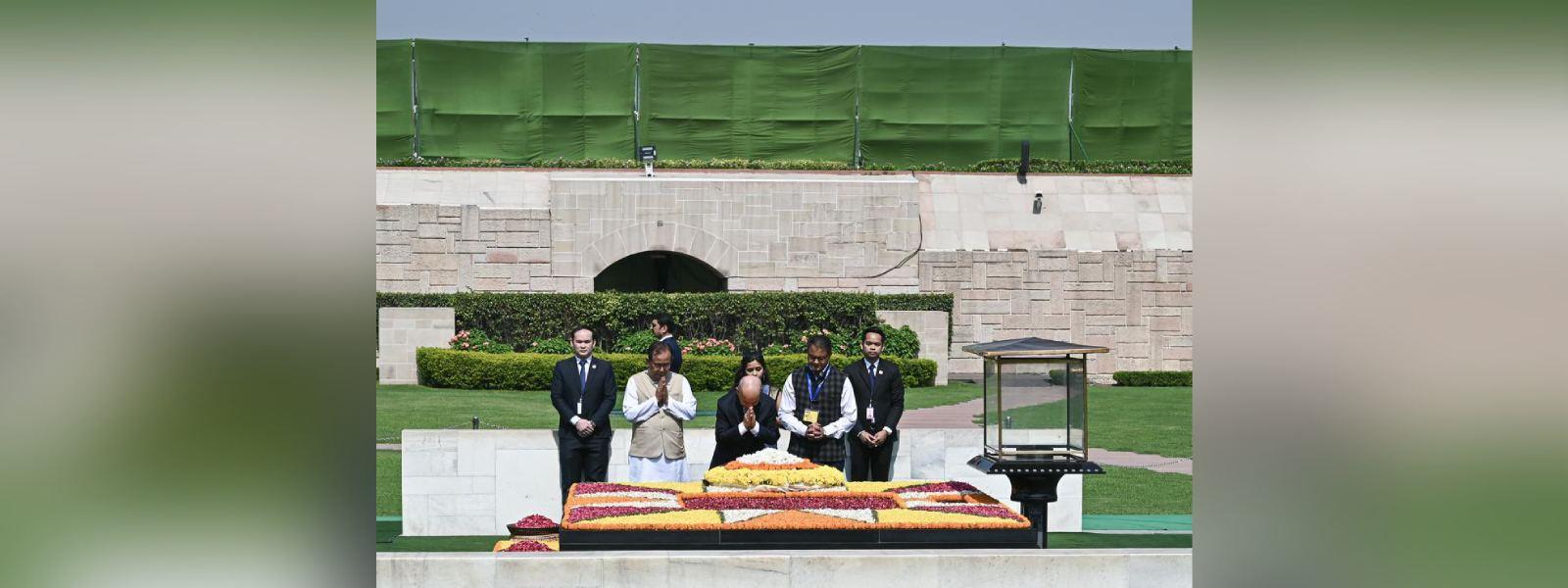 His Majesty King Norodom Sihamoni of Cambodia paid tributes to Mahatma Gandhi at Raj Ghat