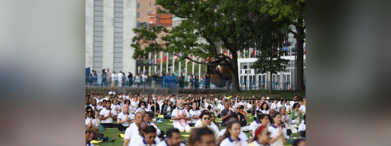 Thousands of Yoga enthusiasts from 135 nationalities joined Prime Minister Shri Narendra Modi for the 9th International Day of Yoga celebrations at UN Headquarter in New York