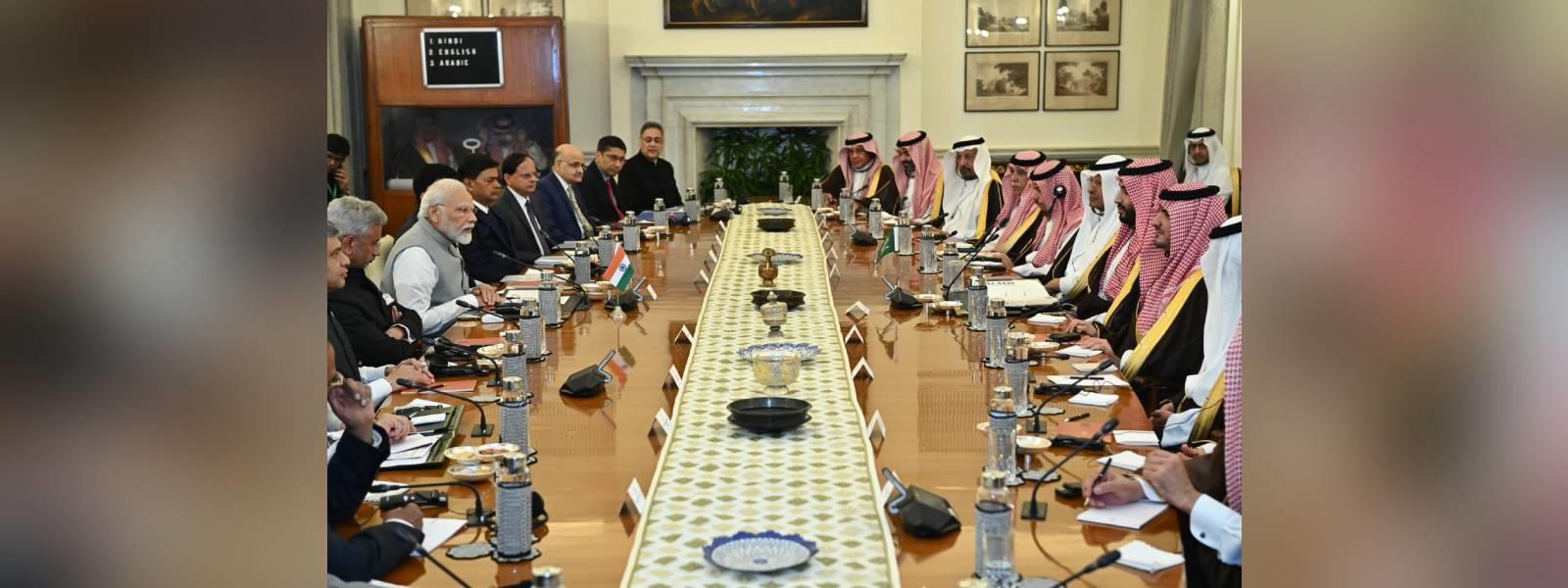 Prime Minister Shri Narendra Modi and Crown Prince &amp; Prime Minister of the Kingdom of Saudi Arabia, HRH Mohammed bin Salman held the first Leaders’ Meeting of the India-Saudi Arabia Strategic Partnership Council