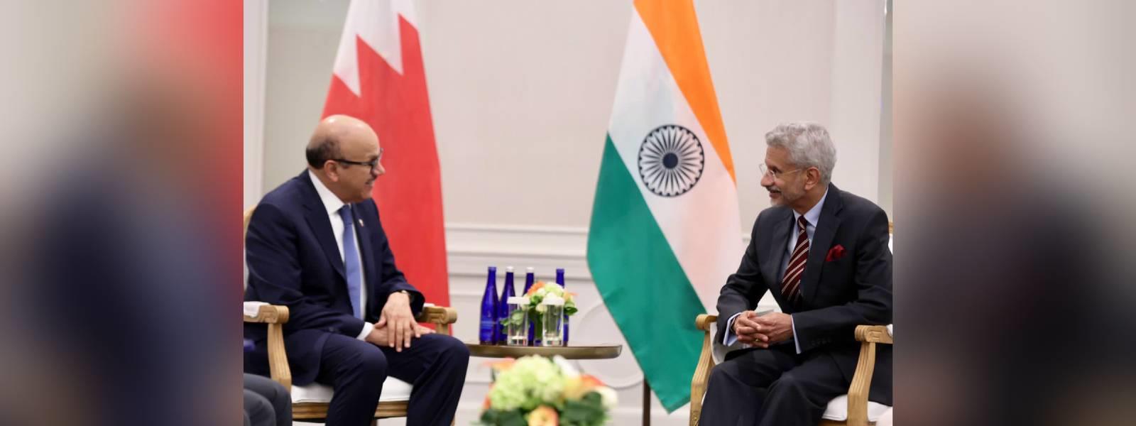 External Affairs Minister, Dr. S. Jaishankar met Foreign Minister of Bahrain, H.E. Dr. Abdullatif bin Rashid Al Zayan on the sidelines of 78th Session of the United Nations General Assembly in New York