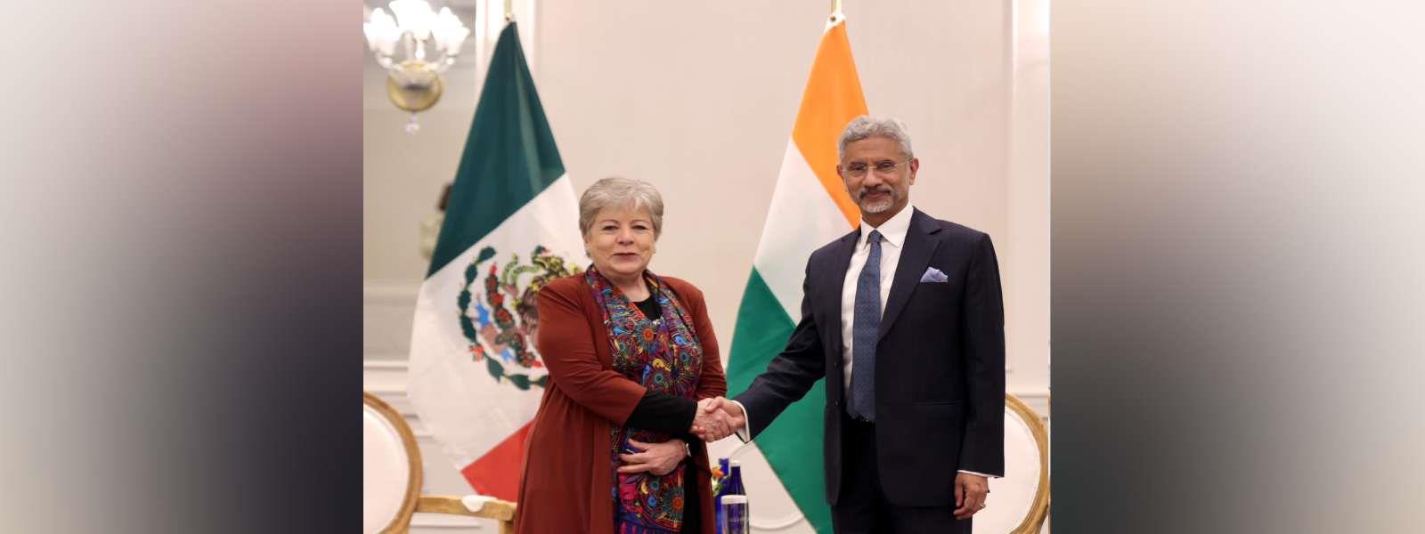 External Affairs Minister Dr. S. Jaishankar met H.E. Ms. Alicia Bárcena, Secretary of Foreign Affairs of Mexico on the sidelines of 78th Session of the UNGA in New York