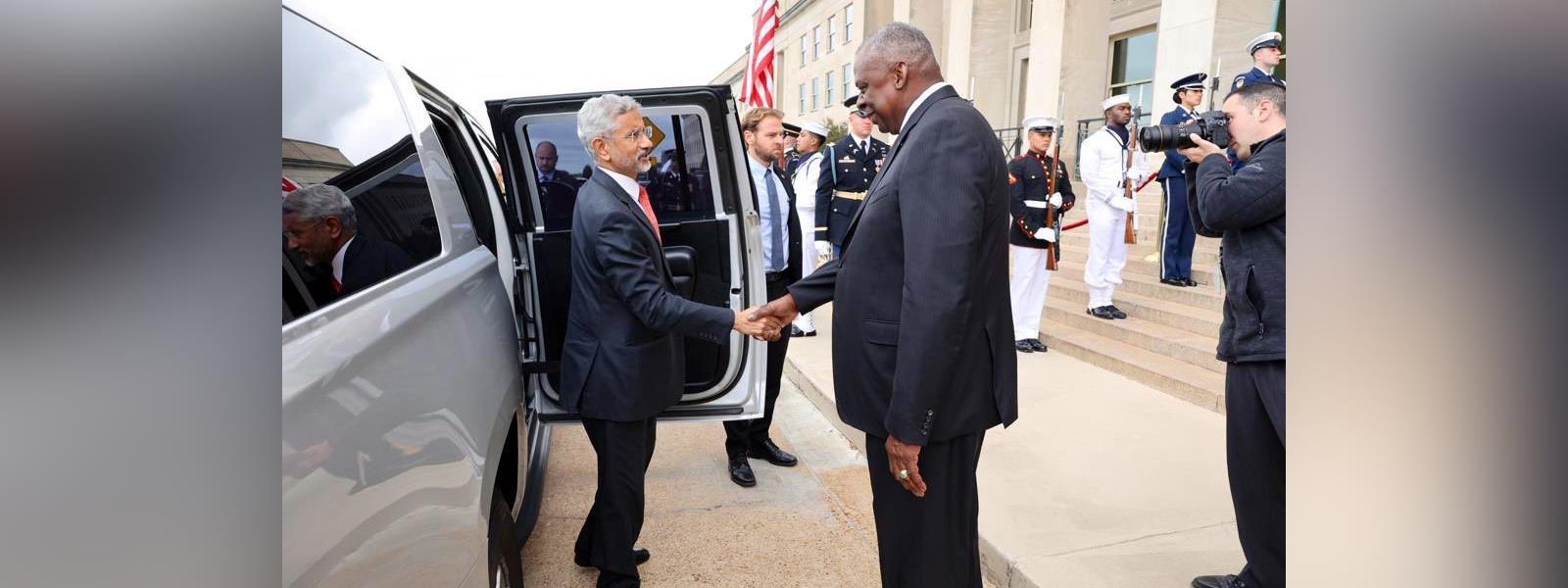 External Affairs Minister, Dr. S. Jaishankar met Secretary of Defense of the United States of America, H.E. Mr. Llyod Austin in Washington DC