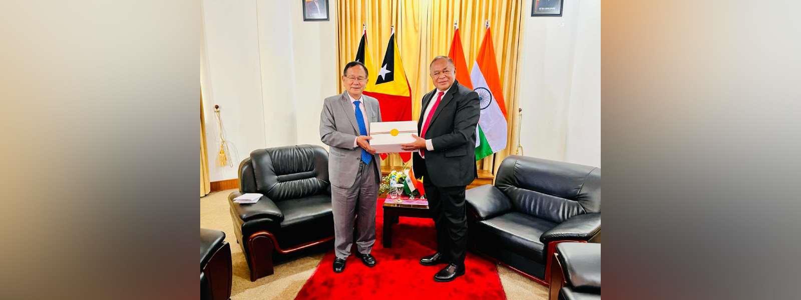 Minister of State for External Affairs Dr. Rajkumar Ranjan Singh met H.E. Mr. Bendito Dos Santos Freitas, Minister of Foreign Affairs and Cooperation of Timor-Leste in Dili