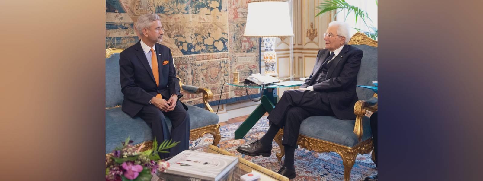 External Affairs Minister Dr. S. Jaishankar called on H.E. Mr. Sergio Mattarella, President of the Italian Republic in Rome