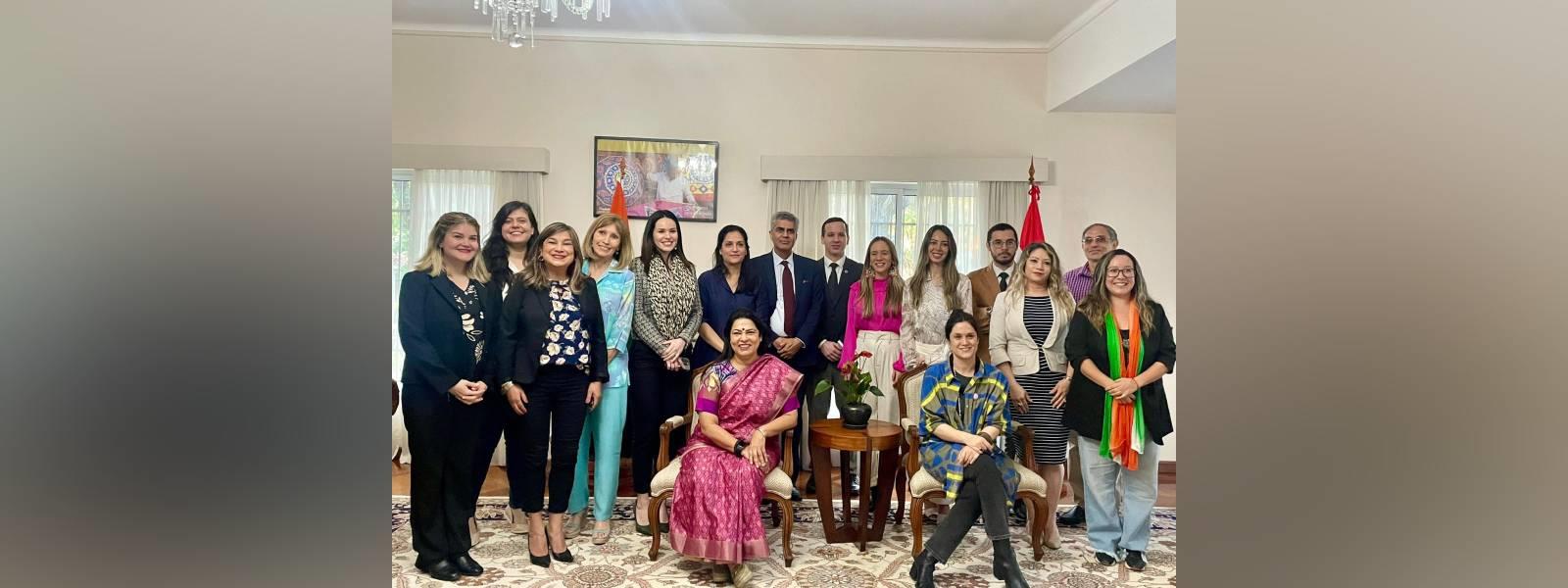 Minister of State for External Affairs Smt. Meenakashi Lekhi interacted with ITEC Alumni at the Embassy of India in Asuncion