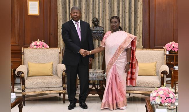 President Smt. Droupadi Murmu met H.E. Mr. Joao Manuel Goncalves Lourenco, President of the Republic of Angola at Rashtrapati Bhavan
