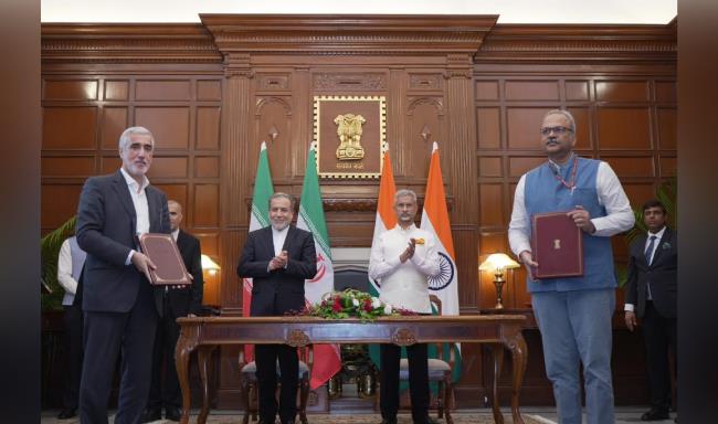External Affairs Minister Dr. S. Jaishankar and H.E. Dr. Seyed Abbas Araghchi, Foreign Minister of the Islamic Republic of Iran, witnessed the exchange of MoUs on Customs Cooperation and Medical Products Regulation in New Delhi