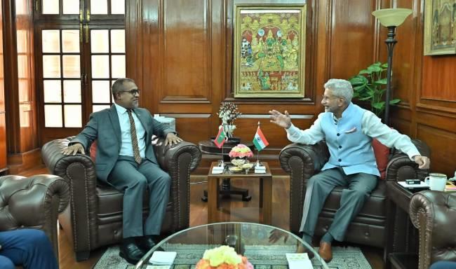 External Affairs Minister Dr. S. Jaishankar met H.E. Mr. Abdulla Khaleel, Minister of Foreign Affairs of the Republic of Maldives in New Delhi