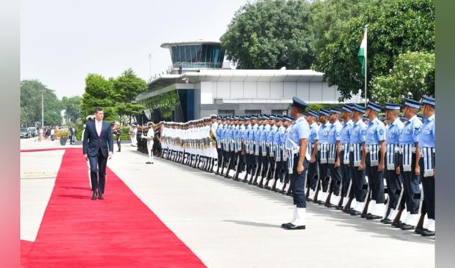 President of the Republic of Paraguay, H.E. Mr. Santiago Pena Palacios received a ceremonial welcome and Guard of Honour upon his arrival in New Delhi on his first State Visit to India
