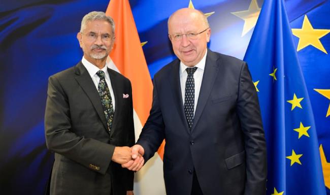 External Affairs Minister Dr. S. Jaishankar met H.E. Mr. Andrius Kubilius, European Commissioner for Defence and Space in Brussels, Belgium