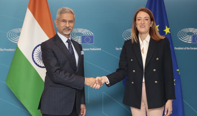 External Affairs Minister Dr. S. Jaishankar met H.E. Ms. Roberta Metsola, President of the European Parliament in Brussels, Belgium