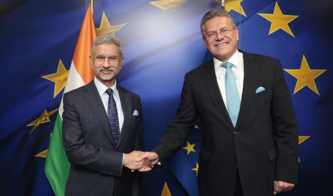 External Affairs Minister Dr. S. Jaishankar met H.E. Mr. Maros Sefcovic, European Commissioner for Trade and Economic Security in Brussels, Belgium