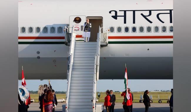 Prime Minister Shri Narendra Modi arrived in Alberta, Canada to participate in G7 Summit