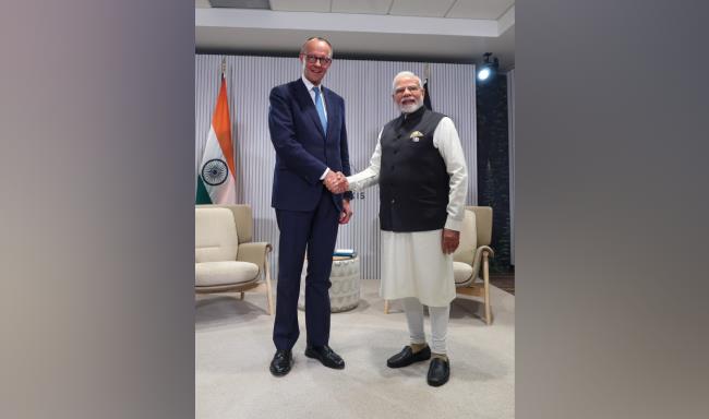 Prime Minister Shri Narendra Modi met H.E. Mr. Friedrich Merz, Chancellor of the Federal Republic of Germany on the sidelines of the G7 Summit in Kananaskis, Canada