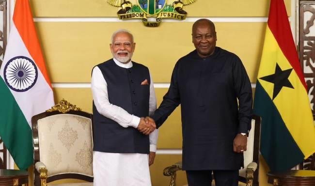 Prime Minister Shri Narendra Modi met H.E. Mr. John Dramani Mahama, President of the Republic of Ghana at the iconic Jubilee House, Ghana