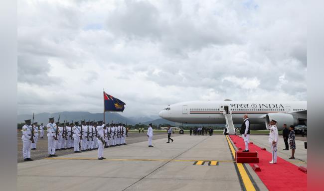 Prime Minister Shri Narendra Modi concluded a memorable visit to Trinidad and Tobago marking a new milestone in India–Trinidad and Tobago relations and departed for the next leg of his visit — Argentina