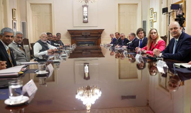 Delegation level talks between India-Argentina held in Buenos Aires led by Prime Minister Shri Narendra Modi & President of the Argentine Republic, H.E. Mr. Javier Milei