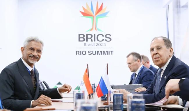 External Affairs Minister Dr. S. Jaishankar met H.E. Mr. Sergey Lavro, Minister of Foreign Affairs of Russia on the sidelines of the BRICS Summit 2025 in Rio de Janeiro, Brazil