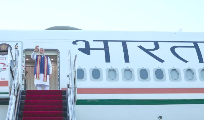 Prime Minister Shri Narendra Modi emplaned for Namibia, the last leg of his five nations' visit after concluding productive 17th BRICS Summit at Rio de Janeiro and State Visit to Brazil