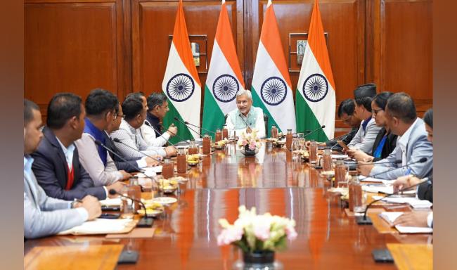 External Affairs Minister Dr. S. Jaishankar interacted with a delegation of young political leaders from Nepal in New Delhi