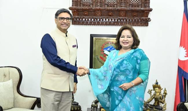 Foreign Secretary Shri Vikram Misri called on H.E. Dr. Arzu Rana Deuba, Foreign Minister of Nepal in Kathmandu