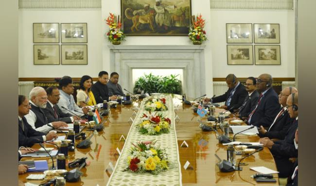 Prime Minister Shri Narendra Modi held discussions with H.E. Mr. Sitiveni Ligamamada Rabuka, Prime Minister of the Republic of Fiji at Hyderabad House in New Delhi