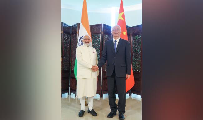 Prime Minister Shri Narendra Modi met H.E. Mr. Cai Qi, member of the Politburo Standing Committee on the sidelines of SCO Summit in Tianjin, China