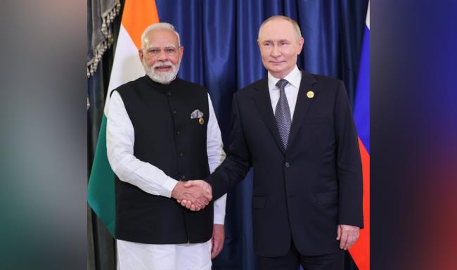 Prime Minister Shri Narendra Modi met H.E. Mr. Vladimir Putin, President of Russia on the sidelines of the SCO Summit in Tianjin, China