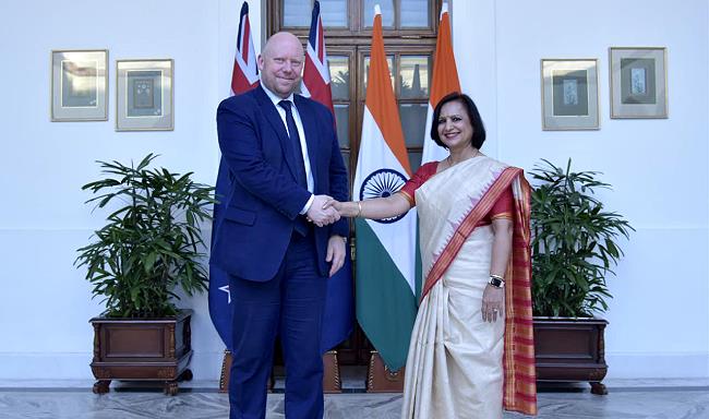 Secretary (South) Dr. Neena Malhotra and H.E. Mr. Grahame Morton, Deputy Secretary (Asia Group & Americas) led India–New Zealand Foreign Office Consultations in New Delhi