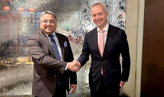 Secretary (West), Shri Sibi George met H.E. Mr. Julius Pranevicius, Vice-Minister of Foreign Affairs of Lithuania in New Delhi