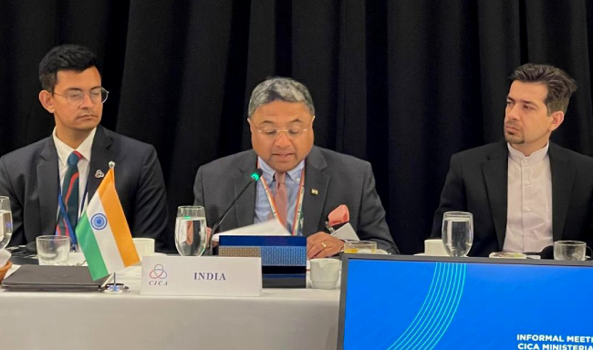 Secretary (West), Shri Sibi George addressed the Informal Ministerial Council Meeting of the Conference on Interaction and Confidence-Building Measures in Asia (CICA) in New York