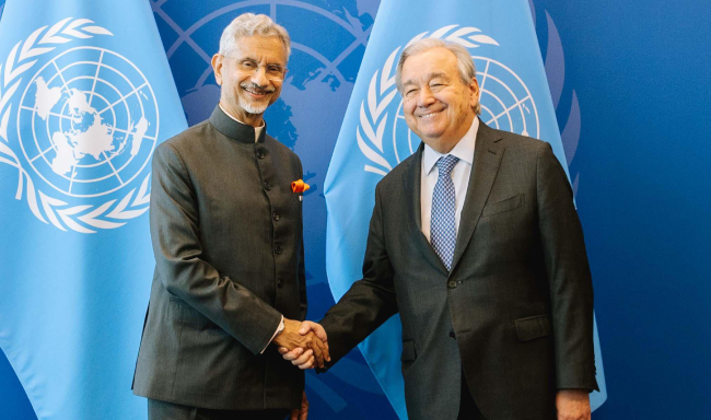 External Affairs Minister Dr. S. Jaishankar met H.E. Mr. Antonio Guterres, Secretary-General of the United Nations on the sidelines of the 80th Session of the United Nations General Assembly (UNGA80) in New York