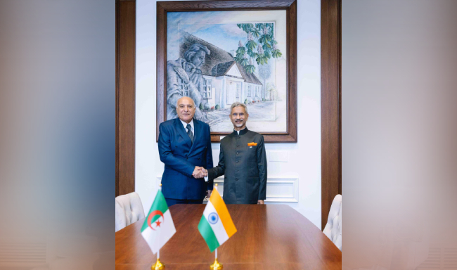 External Affairs Minister Dr. S. Jaishankar met H.E. Mr. Ahmed Attaf, Minister of Foreign Affairs of Algeria on the sidelines of the 80th Session of the United Nations General Assembly (UNGA80) in New York