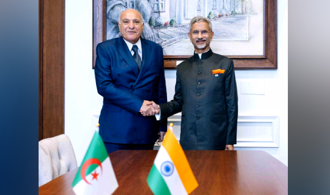 External Affairs Minister Dr. S. Jaishankar met H.E. Mr. Ahmed Attaf, Minister of Foreign Affairs of Algeria on the sidelines of the 80th Session of the United Nations General Assembly (UNGA80) in New York