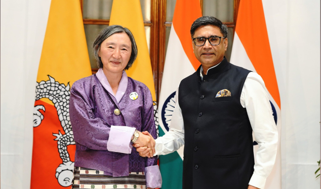 Foreign Secretary Shri Vikram Misri met H.E. Ms. Aum Pema Choden, Foreign Secretary of Bhutan in New Delhi