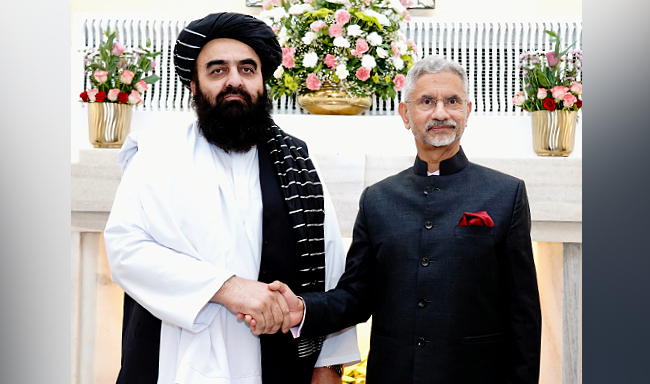 External Affairs Minister Dr. S. Jaishankar met H.E. Mawlawi Amir Khan Muttaqi, Minister of Foreign Affairs of Afghanistan in New Delhi