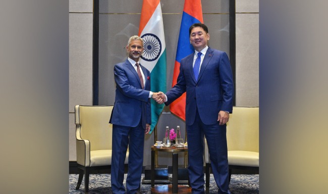 External Affairs Minister Dr. S. Jaishankar called on H.E. Mr. Khurelsukh Ukhnaa, President of Mongolia in New Delhi