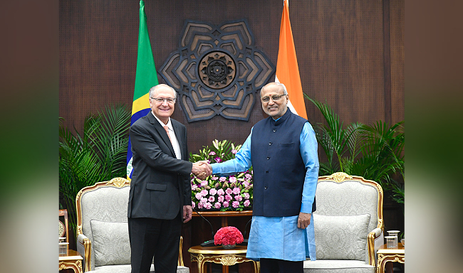Vice-President, Shri C. P. Radhakrishnan met H.E. Mr. Geraldo Alckmin, Vice-President and Minister of Development, Industry, Trade & Services of Brazil in New Delhi