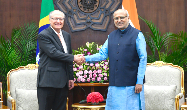 Vice-President, Shri C. P. Radhakrishnan met H.E. Mr. Geraldo Alckmin, Vice-President and Minister of Development, Industry, Trade & Services of Brazil in New Delhi