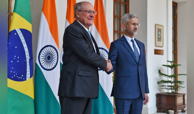 External Affairs Minister Dr. S. Jaishankar called on H.E. Mr. Geraldo Alckmin, Vice-President and Minister of Development, Industry, Trade & Services of Brazil in New Delhi