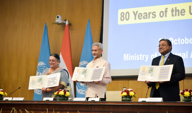 External Affairs Minister Dr. S. Jaishankar launched a commemorative postage stamp to mark the 80th anniversary of the United Nations (UN) in New Delhi