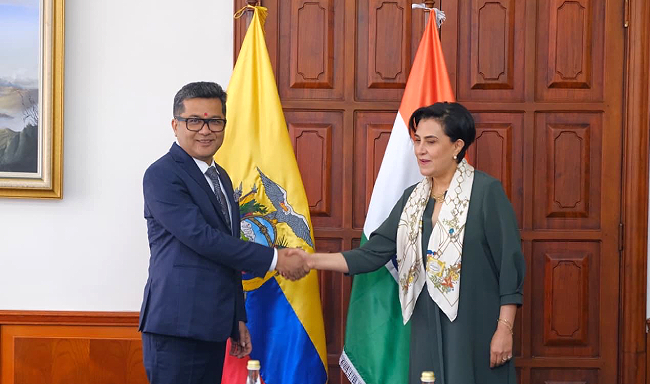 Minister of State for External Affairs Shri Pabitra Margherita met H.E. Ms. Gabriela Sommerfeld, Minister of Foreign and Human Mobility Affairs of Ecuador in Quito