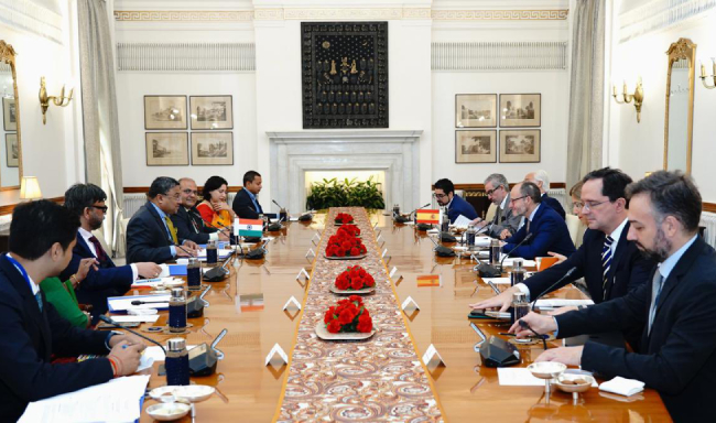 The 8th Round of Foreign Office Consultations (FOC) between India and Spain co-chaired by Secretary (West) Shri Sibi George and H.E. Mr. Diego Martinez Belio, Secretary of State for Foreign and Global Affairs of Spain held in New Delhi