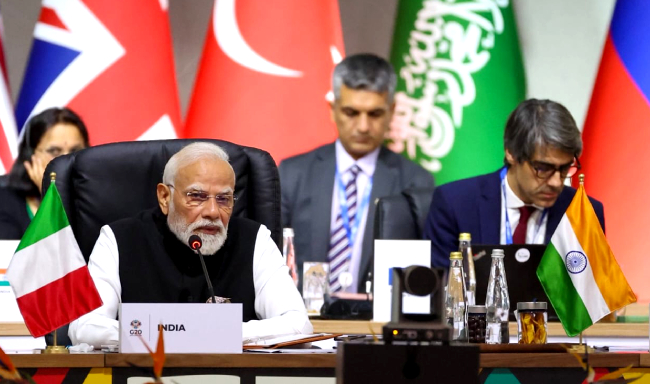 Prime Minister Shri Narendra Modi addressed the Session II of the G20 Leaders’ Summit in Johannesburg, South Africa