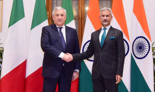 External Affairs Minister Dr. S. Jaishankar met H.E. Mr. Antonio Tajani, Deputy Prime Minister & Minister of Foreign Affairs and International Cooperation of Italy in New Delhi
