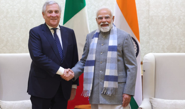 Deputy Prime Minister & Minister of Foreign Affairs and International Cooperation of Italy, H.E. Mr. Antonio Tajani called on Prime Minister Shri Narendra Modi in New Delhi