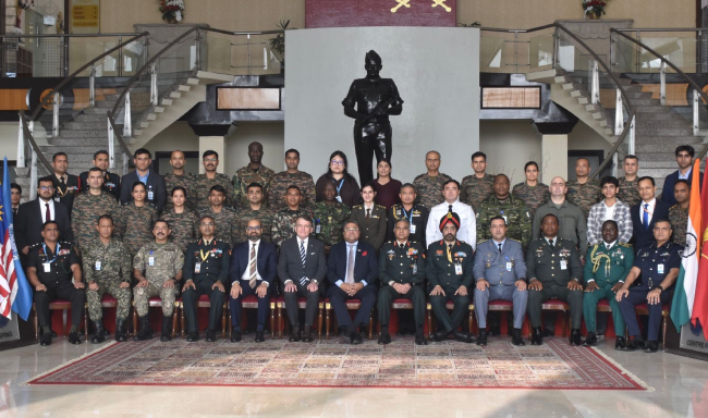 Secretary (West) Shri Sibi George delivered the valedictory address at the UNPDT Training of Trainers on UN Pre-Deployment, attended by officers from 15 friendly countries and the Indian Army, held at the UN Peacekeeping Center, Manekshaw Centre in New Delhi